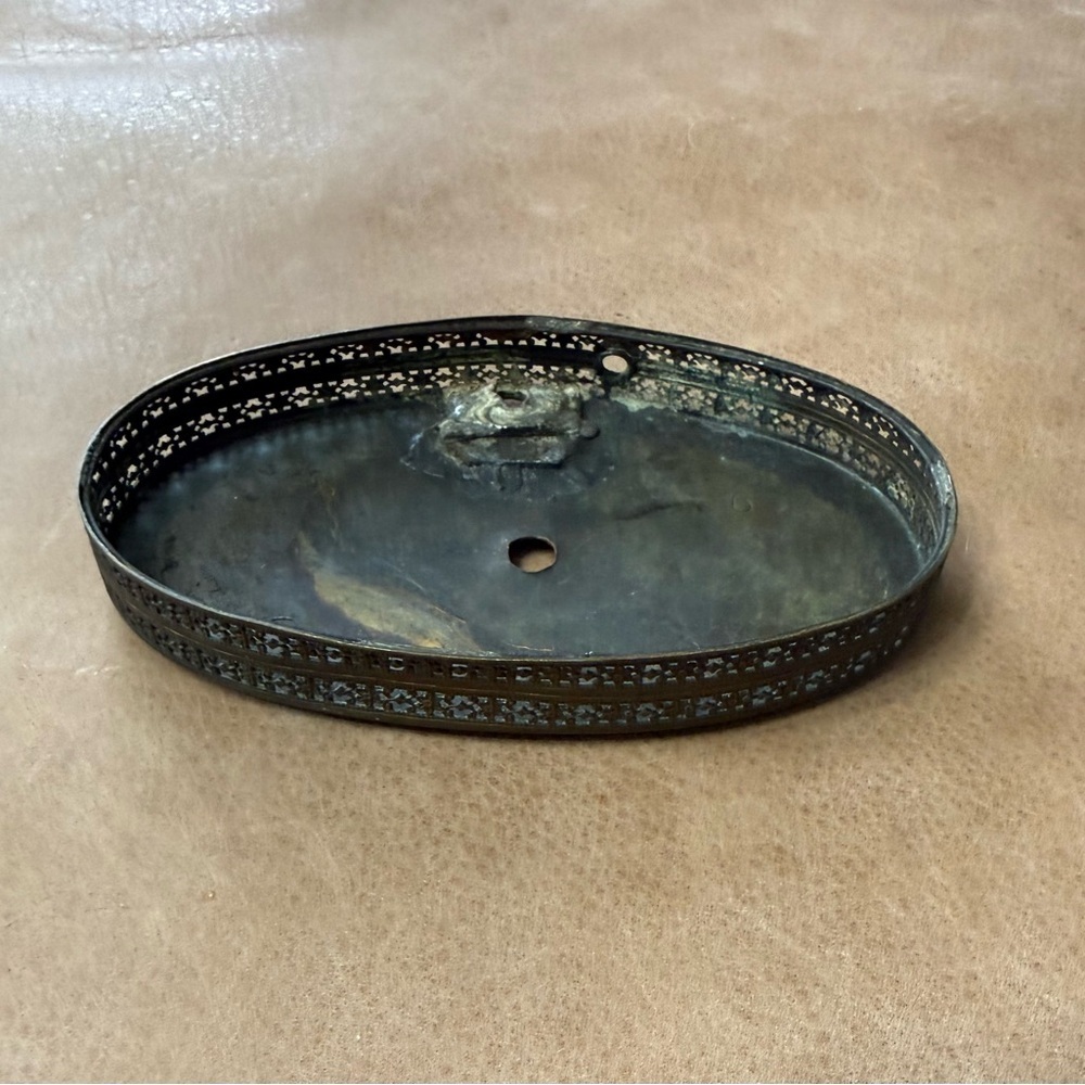 Vintage Metal Oval Tray